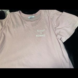 Light Pink Oversized Allergic To Mornings Tee